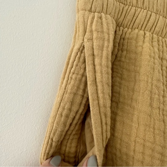 Madewell Cotton Pull-On Crop Gauze Lounge Pants Tan XS - Picture 6 of 10